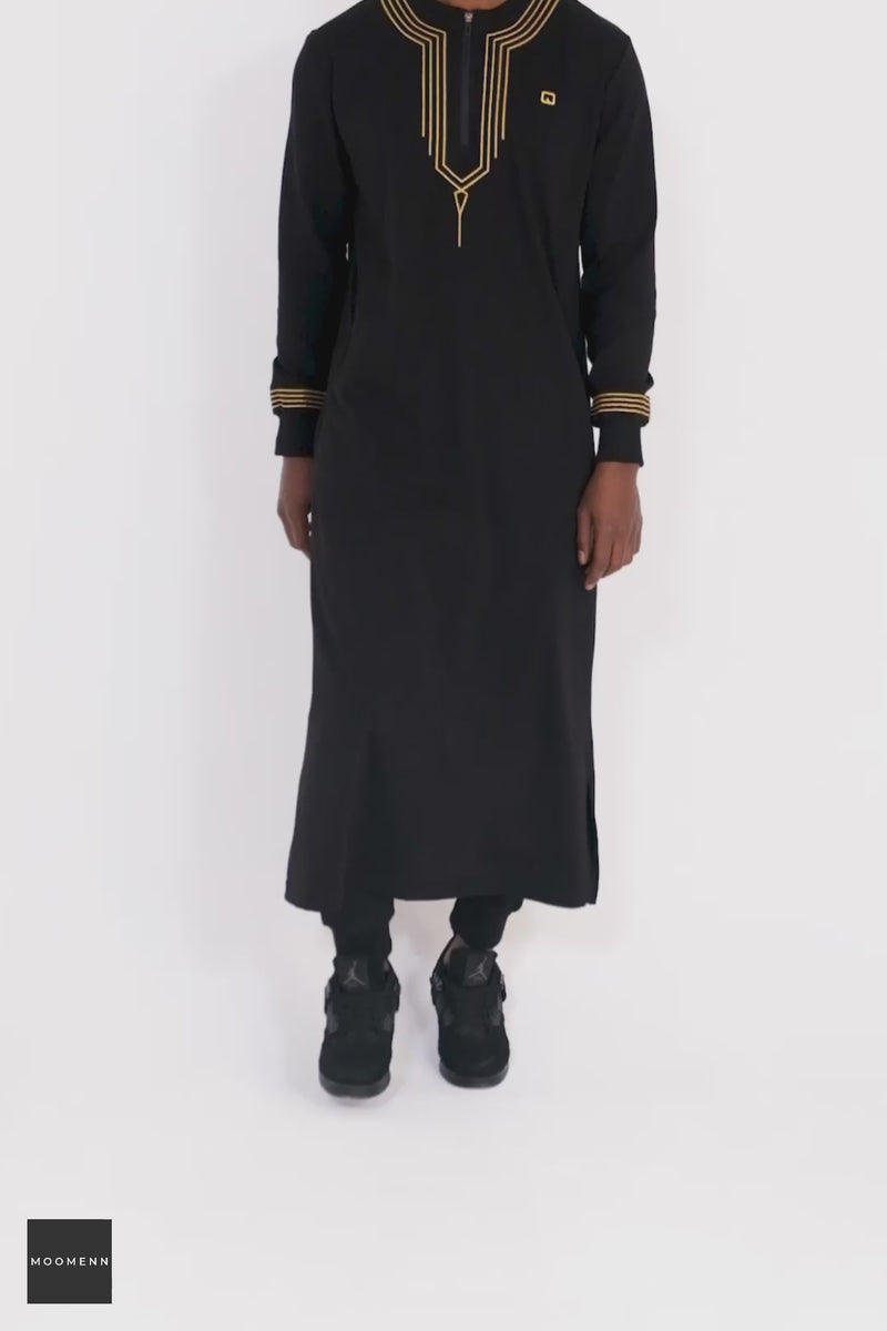 Muslim Men's Embroidered Long Thobe Sham QL
